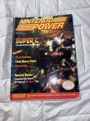 #ad Nintendo Power Magazine Issue 12 May June 1990 Super C No Poster Great $17.95