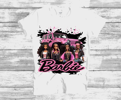 #ad Handmade Kids Design Doll T Shirt Black Barbie T Shirt Kids Cute T Shirt $15.00