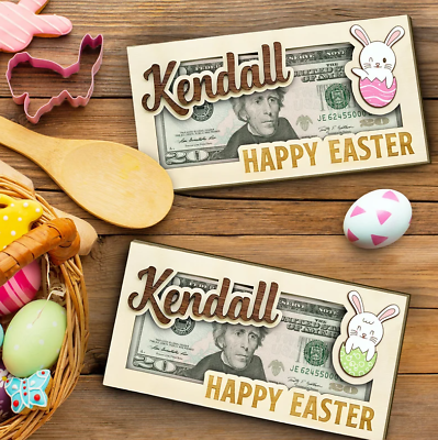 #ad Personalised Easter Bunny Money Holder Custom Name Easter Bunny Money Gift $20.99