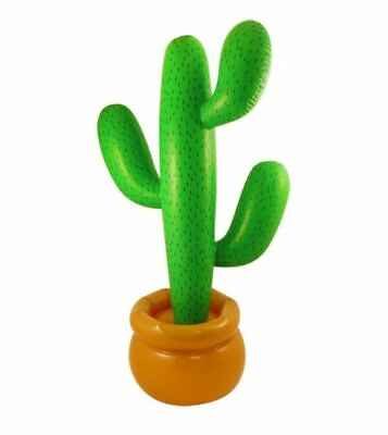 #ad 3ft Blow Up INFLATABLE CACTUS Tree Mexican Wild West Party Luau Hawaiian 86cm UK GBP 9.40