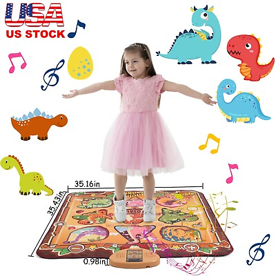 #ad #ad Dinosaur Dance Mat Toys for Baby Boys Girls Gift Musical Electronic Play Mat $35.99