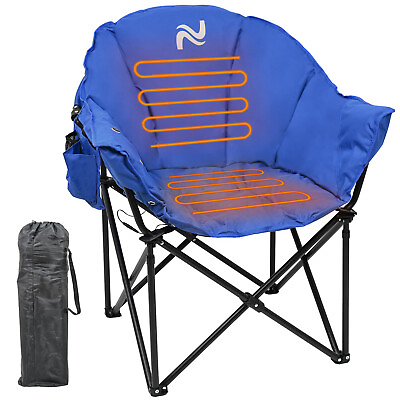#ad MOPHOTO Round Moon Saucer Folding Lawn Chair Outdoor Chair With 3 Heat Levels $195.00