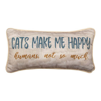 #ad Cats Make Me Happy Pillow 17x9quot; $34.98