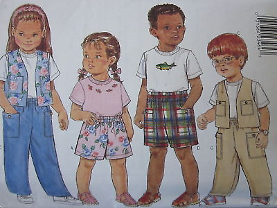#ad 4457 Vintage Butterick SEWING Pattern Childrens Boy Girl Top Vest Pants OOP Play $4.96