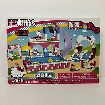 #ad Hello Kitty Mega Bloks 401 Pc Splash ‘n Swim Water Park 10957 **NEW** RARE $85.00