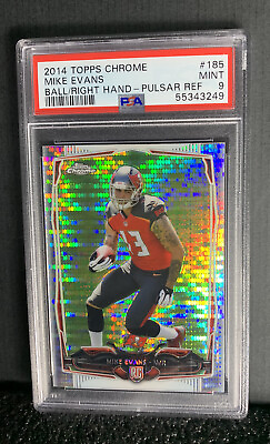 #ad 2014 CHROME PULSAR Mint PSA 9 Topps RC Mike Evans Rookie Graded Ball Right Hand $64.99