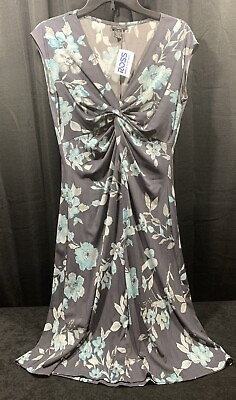 #ad NWT Courtenay Stretch Dress Cinched Waist Sleeveless Floral Size 12. $10.50
