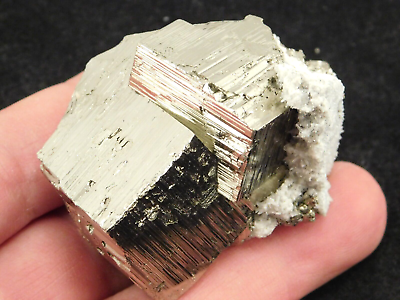 #ad PYRITE Crystal CUBE Cluster with Druzy Quartz From Peru 157gr $19.99