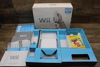 #ad NINTENDO WII WHITE SYSTEM CONSOLE ORIGINAL BOX AND MANUALS INSERTS ONLY $23.77