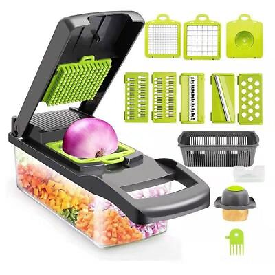 #ad 12 in 1 Multifunctional Vegetable Slicer Cutter Shredders Slicer With Basket $22.99