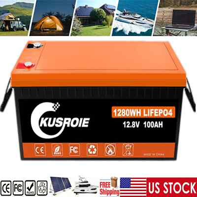 #ad 12V 300AH LiFePO4 Lithium Battery 200A BMS for Marine Off Grid Solar System LOT $443.42