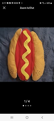 #ad Dog Hot Dog Costume XS X Small Size Pet Weiner amp; Bun See Measurements $0.99
