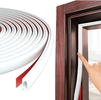 #ad 19.8Ft Door Seal Strip Weather Stripping Rubber Self Adhesive for Door Frame Gap $9.99