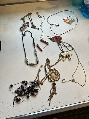 #ad Set Of7 Costume Jewelry Necklaces Variety $10.00