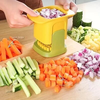 #ad Multifunctional Vegetable Chopper Onion Dicing Artifact French Fries Slicer Kitc $10.43