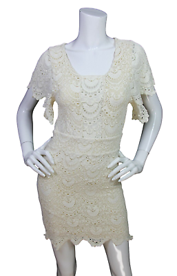 #ad Nightcap Clothing Dress Womens Sz 2 Spanish Lace Flutter Mini Bodycon $16.22