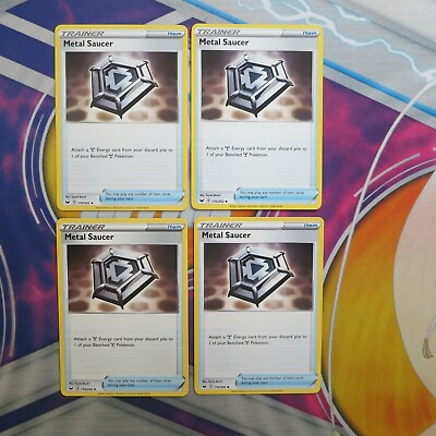 #ad 4X Metal Saucer 170 202 Sword amp; Shield Pokemon TCG Card NM $2.99