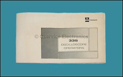 #ad Sony Tektronix 335 Oscilloscope Original Printed Operating Manual 070 1942 01 $10.00