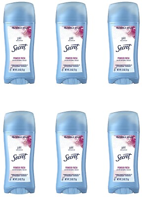 #ad 6 Secret Antiperspirant Deodorant Powder Fresh Invisible Solid 2.6 Oz Exp04 2025 $34.99