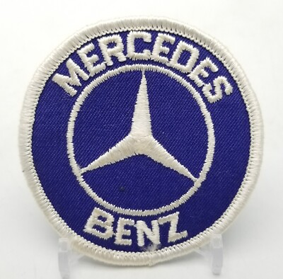 #ad Mercedes Benz Blue Embroidered Patch Iron Sew On Vintage Style Retro Jacket Hat $5.88