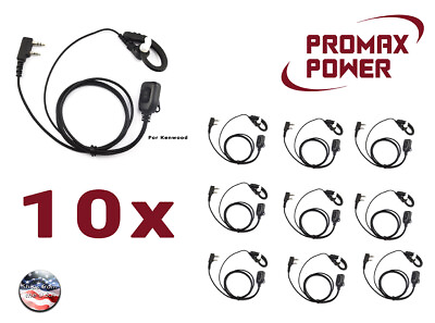 #ad 10x Soft Ear Hook Earpiece Headset w PTT for Kenwood TK 2170 NX Baofeng UV 5R $76.00