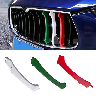 #ad #ad 3 for 2014 2017 Maserati Ghibli Italian Flag Color Front Grille Trim Strip Cover $16.69