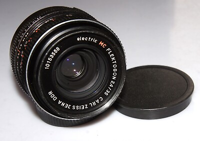 #ad EXC MC Carl Zeiss Jena Flektogon lens 2.4 35 mm M42 Canon adaptable $300.00