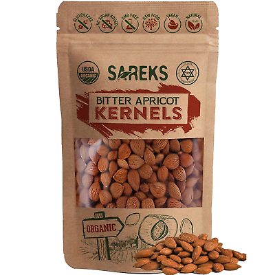 #ad Organic Bitter Apricot Kernel Raw Premium Seeds Resealable Bag Non GMO Kosher US $20.99