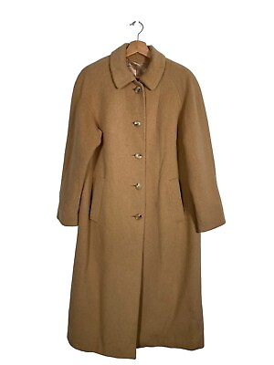 #ad Vintage Orvis Coat 100% Camel Hair Womens Size UK 12 US 8 Beige Tan Made In USA GBP 119.94