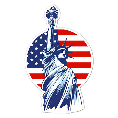 #ad Statue Of Liberty Flag Sticker $3.77