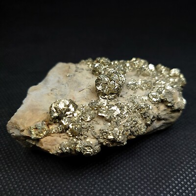 #ad 281g Shimmering Golden Pyrite Crystals Scattered on a Matrix From Afghanistan $15.00