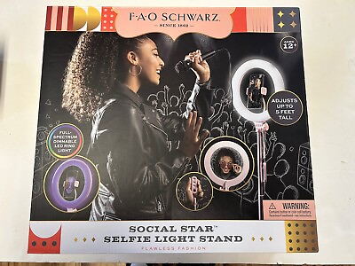 #ad FAO Schwarz Social Star Selfie Light Stand Ring Light New In Box $19.99