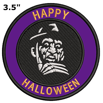 #ad Halloween Patch Embroidered Iron on Applique Haunted House Bats Freddy Krueger $5.00