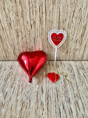 #ad Valentines Day Heart Decorative Decor Be My Valentine Mini Lot Set of 3 $6.95