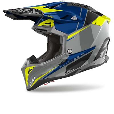 #ad Airoh Aviator 3 Push Blue Offroad Helmet New Fast Shipping $570.26