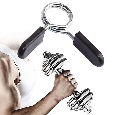 #ad 1 Pair Spring Clip Collars Labor Saving Widely Applied Dumbbell Barbell Spring $7.33