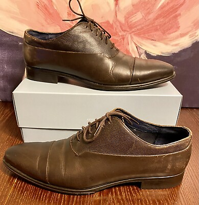 #ad Zara Man Brown Leather Dress Shoes Mens Size 10 $25.50