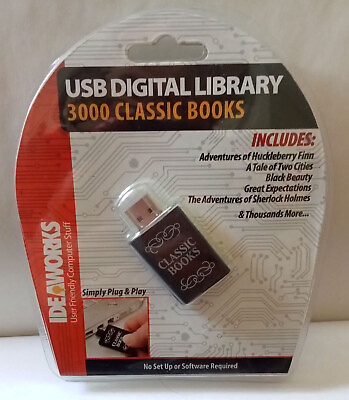 #ad Ideaworks 3000 Classic Books USB Digital Library SEALED Jane Austen Shakespeare $30.00