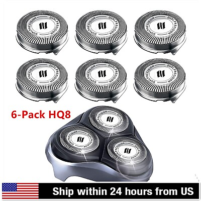 #ad HQ8 Replacement Heads for Philips Norelco Shavers Dual Precision Blades 6 Pack $13.85