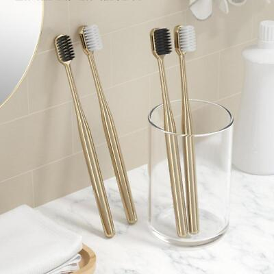 #ad Luxury Soft Adult Tooth Brush Gold Silver Dental Elegance Gentle Toothbrushes $10.99