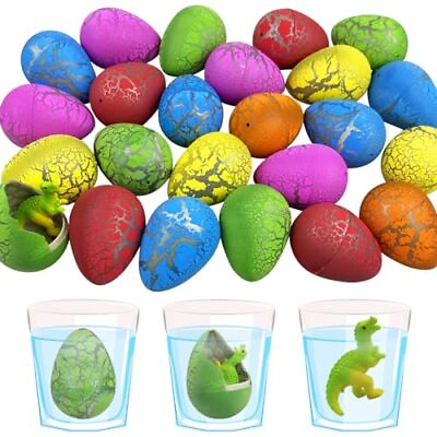 #ad 24 PCS Dinosaur Eggs That Hatch Growing Easter Eggs with Mini Dinosaur Toys I... $19.35