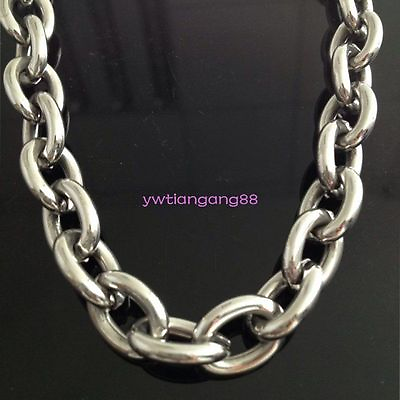 7quot; 40quot; Heavy amp; Huge Mens 316L Stainless Steel Silver Big O Link Chain Necklace $11.39