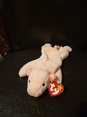 #ad 3D VERY RARE**Original 9 1993 Ty Beanie Baby Squealer The Pig w hang tag errors $450.00
