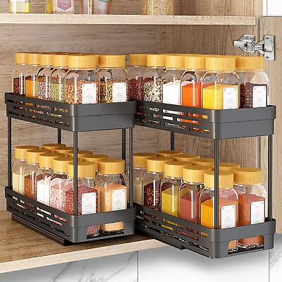 #ad 2 Packs Pull Out Spice Rack Organizer for Cabinet Durable Slide Out Spice Racks $76.00