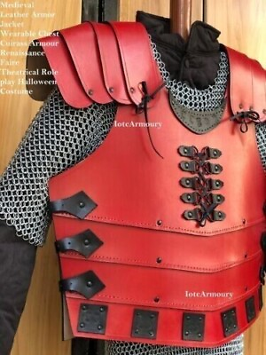 #ad Medieval Leather Armor Jacket Wearable Chest Cuirass Armour Renaissance Faire Th $199.00