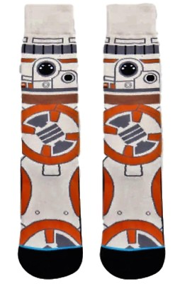 #ad Star Wars BB8 Novelty Cartoon Character 360 Crew Socks $8.99