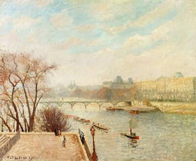 #ad Camille Pissarro The Louvre Winter Sunshine Morning 1900 Signed 17quot;x22quot; Print $79.99