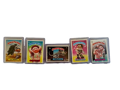 #ad 1986 Garbage Pail Kids Five Card Lot With Protective Shelve Vintage $17.00