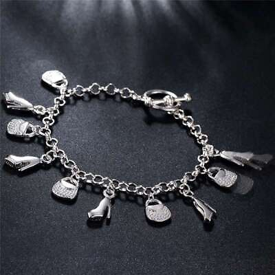 #ad High quality factory price women girl new free shipping Silver color Bracelets $6.18