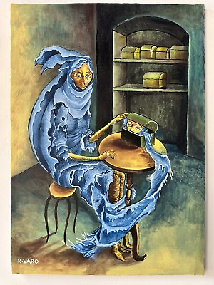 #ad REMEDIOS VARO OIL ON CANVAS PAINTING SIGNED AND SEALED MEASURES 50CM X 70CM $700.00